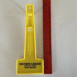 Wayne’s Liquor Vintage Advertisement Ice Scraper Imperial Nebraska Wayne